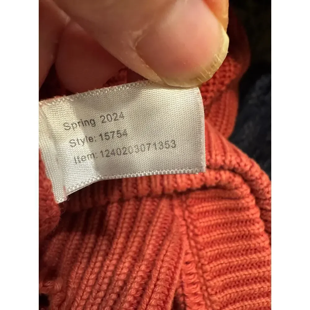 Madewell Mariella Pointelle Sweater Tee In Roasted Squash (Orange Red) Size XS